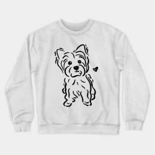 Yorkie Yorkshire Terrier Minimalistic Brush style Illustration Crewneck Sweatshirt